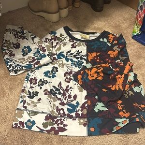 Anthropologie Maeve crew neck floral sweatshirt